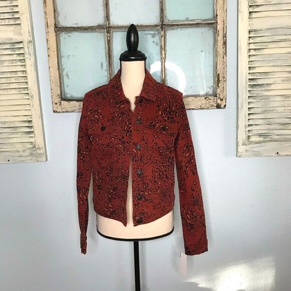 NWT Cute Ella Moss Animal Print Jean Jacket - Picture 3 of 16